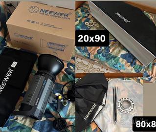 Neewer strobo flash 400w + 2 softbox attaco bowens