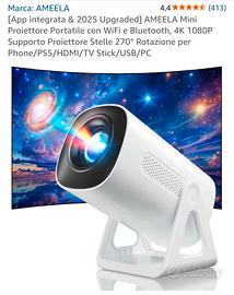 NUOVO - Mini Proiettore Portatile + luce ambiental