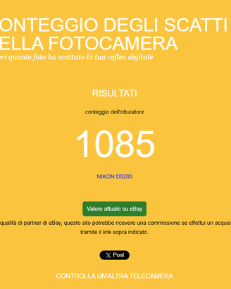 Nikon D5200 24.1 megapixels solo 1085 scatti!