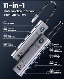hub USB 11in1 USB type C rog Ally steam deck