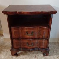 Coppia COMODINI d'epoca legno massello intarsiato
