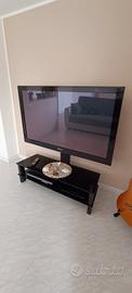 TV plasma 42"" con tavolino in vetro 