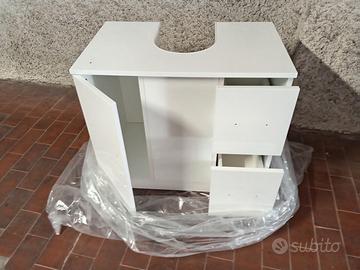 Mobiletto bagno completo di lavabo da appoggio