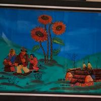 quadro Naif di  Ivo Katavic, pittura su vetro 