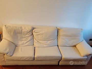 Divano 4 posti in pelle sfoderabile