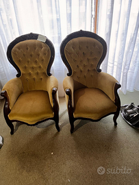 Coppia poltrone vintage stile Luigi Filippo - perf