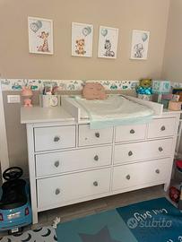 Cassettiera ikea Hemnes + piano fasciatorio