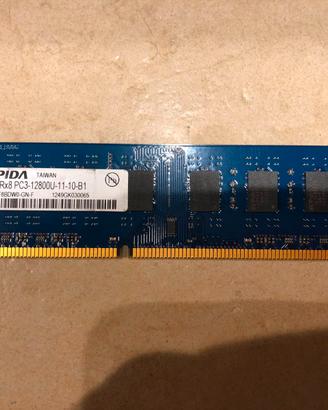 RAM 4GB  Elpida modello 2Rx8 PC3-12800U-11-10-B1