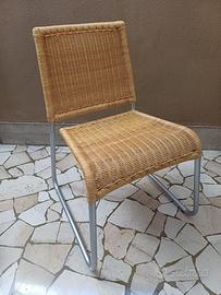 sedie midollino -  telaio in metallo