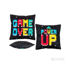 Cuscino Game Over scritta pixellata Power Up