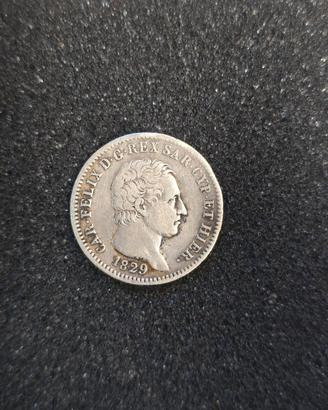 moneta 1 lira carlo felice 1829 zecca genova  rara