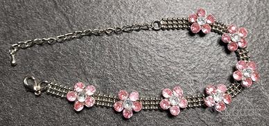 Braccialetto zirconi rosa