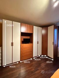 Armadio angolare componibile + mobili coordinati