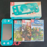 Nintendeo switch lite+3 giochi+scheda sd 128gb