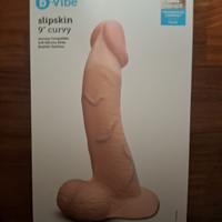 Slipskin realistic silicone dildo - 9" curvy cream