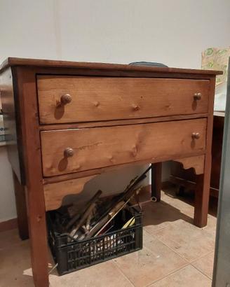 Cassettiera antica in legno 103x120x54