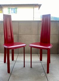 Sedie Calligaris pelle rosse