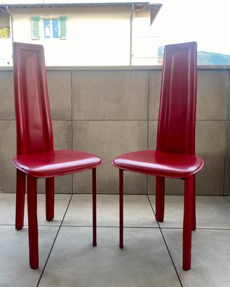 Sedie Calligaris pelle rosse
