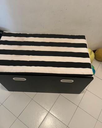 Cassapanca con rotelle/cuscino sfoderabile