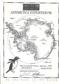 Certificato Spedizione  “ Antartica Expedition’95
