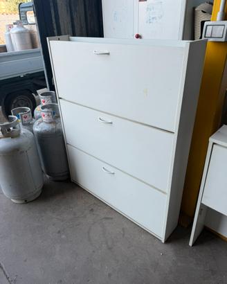 Scarpiera salvaspazio bianca 90x20x190 cm – Modula