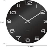 Orologio da parete Karlsson nero vetro