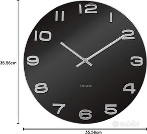 Orologio da parete Karlsson nero vetro