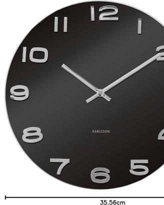 Orologio da parete Karlsson nero vetro