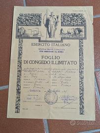 foglio di congedo Esercito italiano 