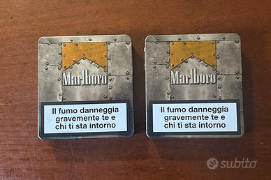Scatole Marlboro sigarette in latta