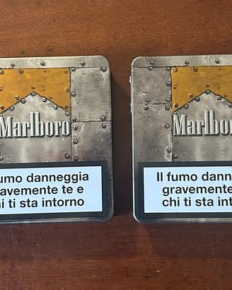 Scatole Marlboro sigarette in latta