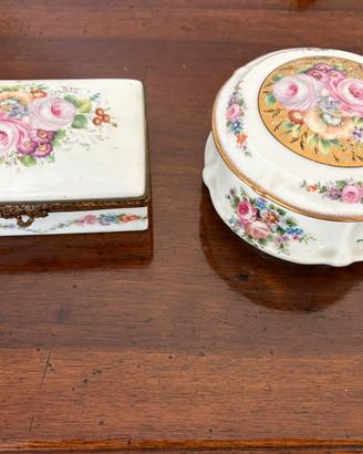 Coppia di portagioie vintage porcellana di Limoges