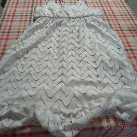 Vestito Copricostume Bianco Pizzo Uncinetto Boho