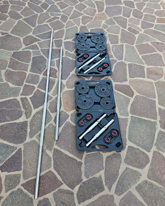 Set pesi manubri bilancieri palestra Domyos 