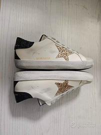 Golden Goose Superstar 42 Bianche Stella Oro Nuove