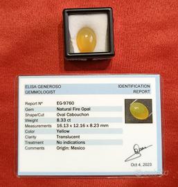 Opale di fuoco naturale 8.33 ct cabochon Messico c