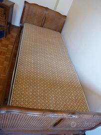 letto singolo legno con paglia di Vienna