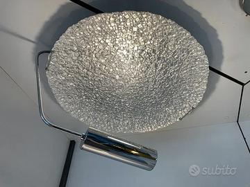 Lampada soffitto metallo/vetro mosaico argento