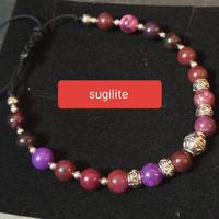 bracciale cordino con sugilite e acciaio 