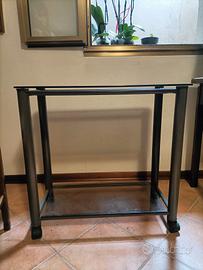 Carrello in vetro e metallo