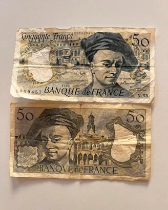 Banconote - lotto 2 banconote francia
