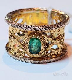 Anello in oro con smeraldo NUOVO