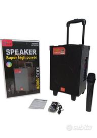 Cassa bluetooth portatile karaoke 10000 watt pmpo 
