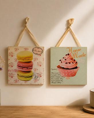 Quadretti decorativi cucina – macarons e cupcake