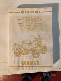 libretto uso manutenzione Suzuki SV 650 99-02