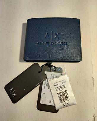 AX ARMANI EXCHANGE PORTAFOGLIO PELLE TRIFOLD NUOVO