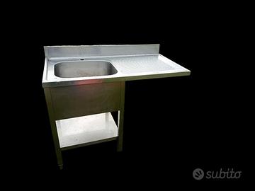 lavello Lavandino con Ripiano in Acciaio Inox 