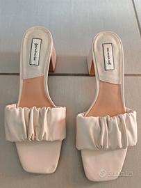 Sandali Stradivarius tacco 7.5cm bianchi tg 40