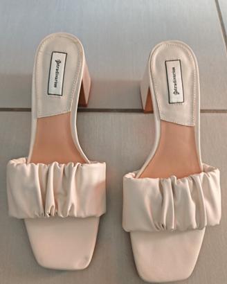 Sandali Stradivarius tacco 7.5cm bianchi tg 40