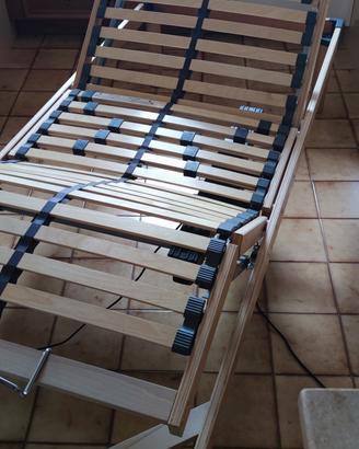 Rete motorizzata letto singolo con doghe in legno
